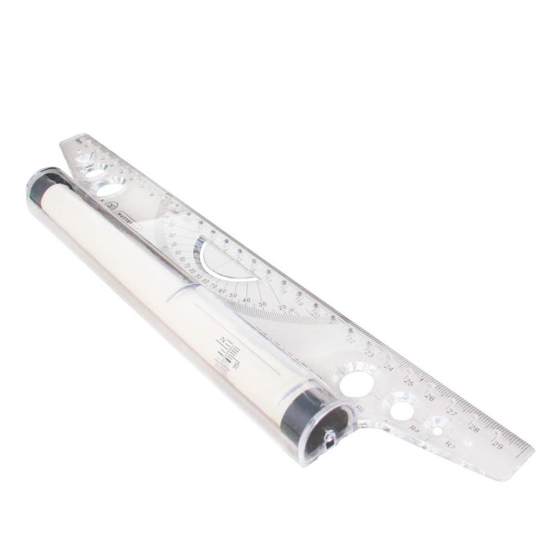 اتول مارت مسطرة متوازية دوارة من يوتول مارت، 12 بوصة، أداة قياس ورسم متعددة الأغراض لرسم الخطوط المتوازية والدوائر والزوايا، قطعة واحدة - Image 1